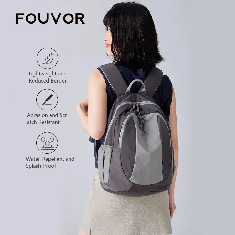 sac à dos polyvalent fouvor pour femme 2026, léger, imperméable, grande capacité, idéal cabine d'avion, color-block 3068-01