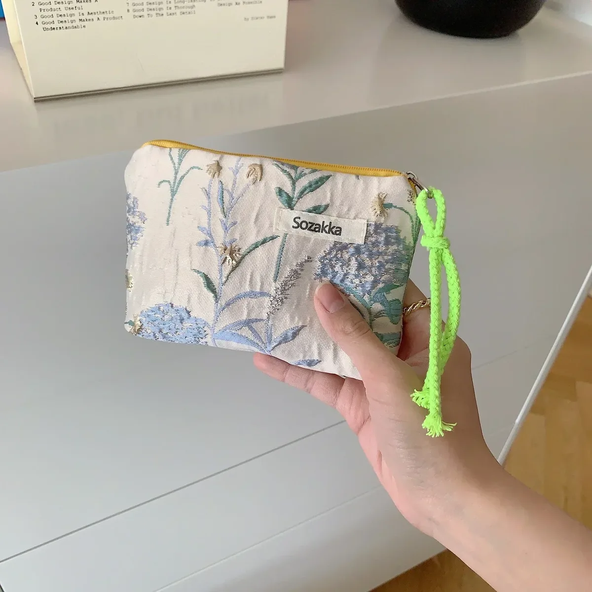 petit sac de maquillage cosmétique, mini sacs de rangement floraux en coton pour femmes, étui de maquillage pour rouge à lèvres, petit porte-monnaie pour enfants, pochette pour pièces de monnaie