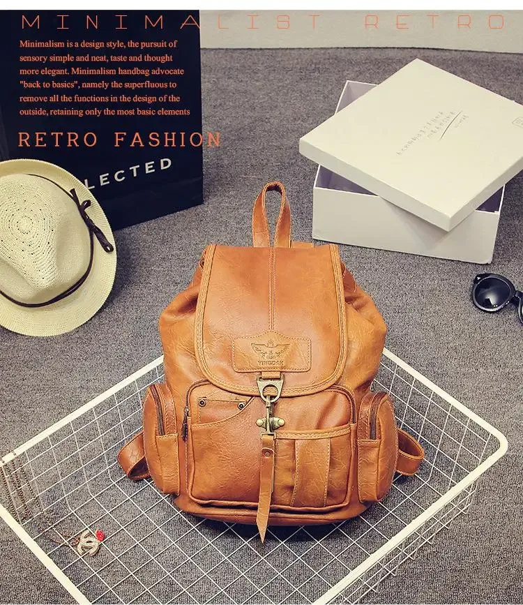 sac à dos rétro pour femme style hong kong, sac de voyage tendance avec crochets, sac à bandoulière souple et polyvalent imperméable 2026
