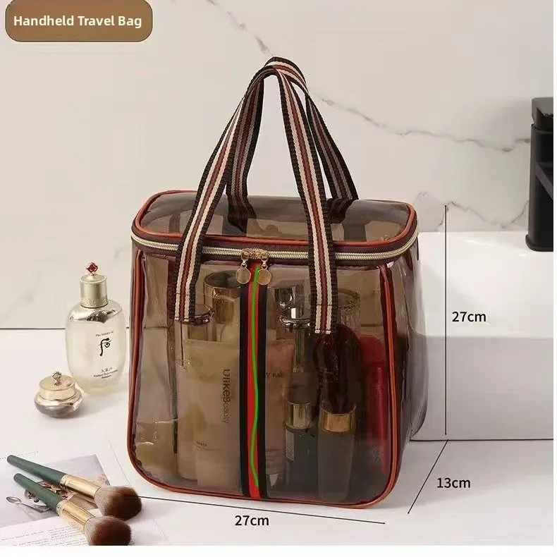 trousse de toilette de voyage grande capacité imperméable style rétro, sac de plage, pochette de maquillage pour voyages en plein air et vacances à la plage