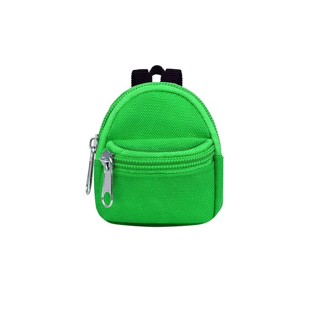 1 pièce mini sac à dos porte-monnaie à fermeture éclair double épaule avec porte-clés et pendentif