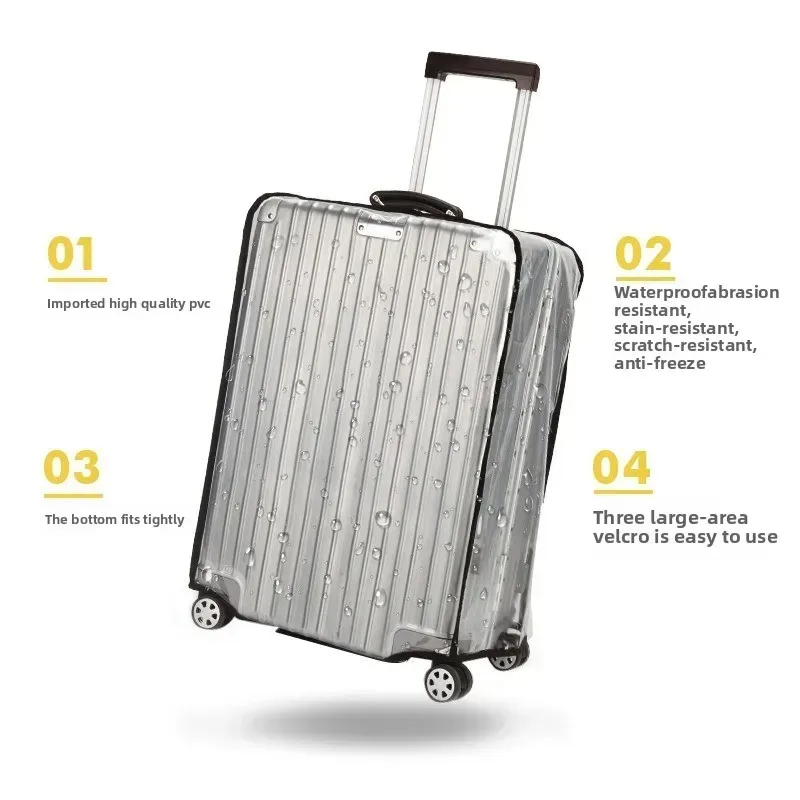 boîtier de chariot en pvc résistant à l'usure, housse de protection transparente et étanche en cuir anti-poussière pour valises, housses universelles pour bagages