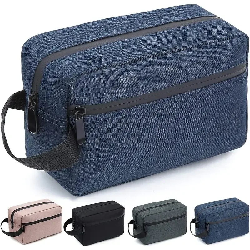 trousse de maquillage de voyage imperméable de grande capacité, trousse de rangement de toilette portable unisexe avec compartiments, trousse de rangement pliable pour soins de la peau