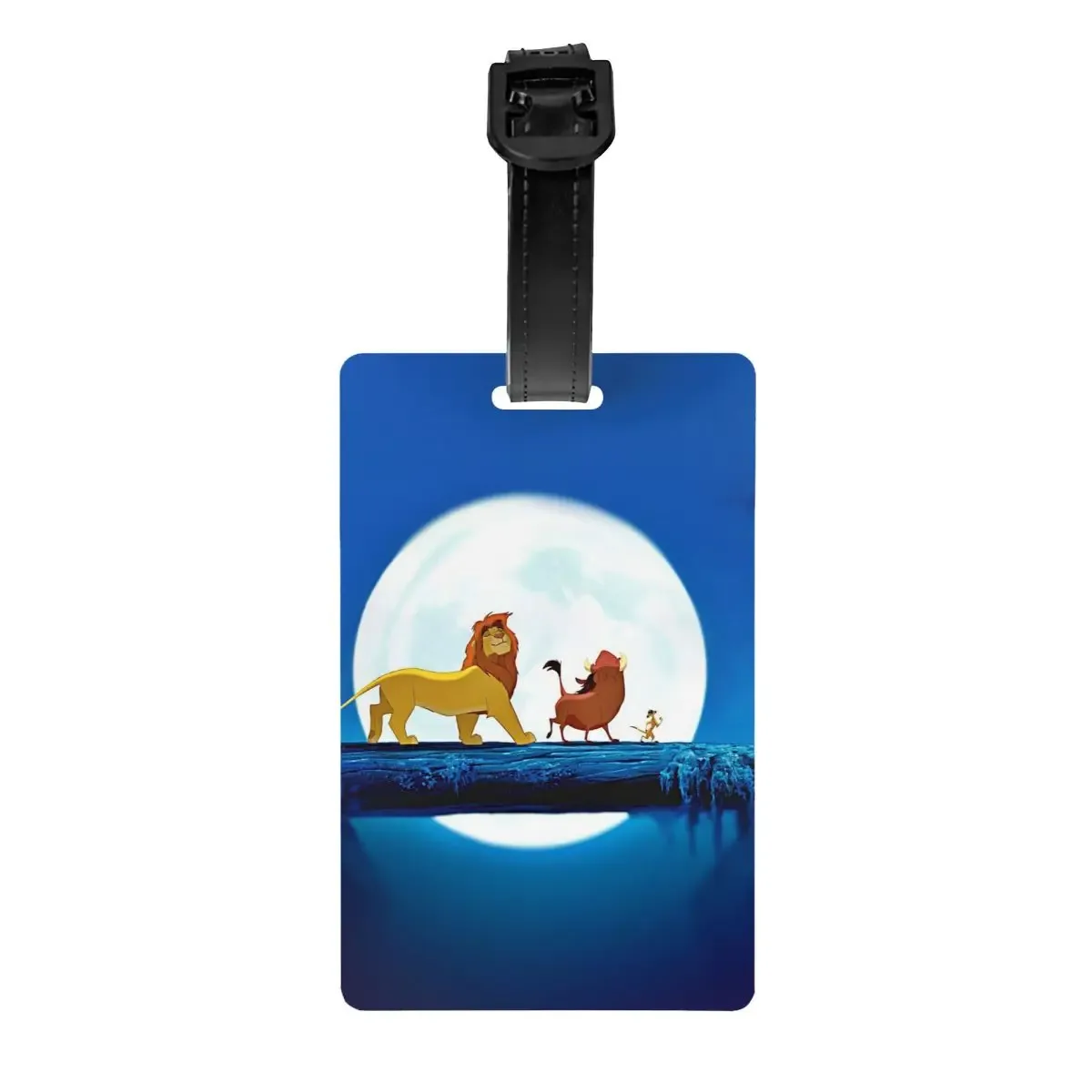 étiquette de bagage personnalisée rafiki avec carte nominative, étiquette d'identification avec couverture de confidentialité the lion cartoon k-kings pour sac de voyage et valise