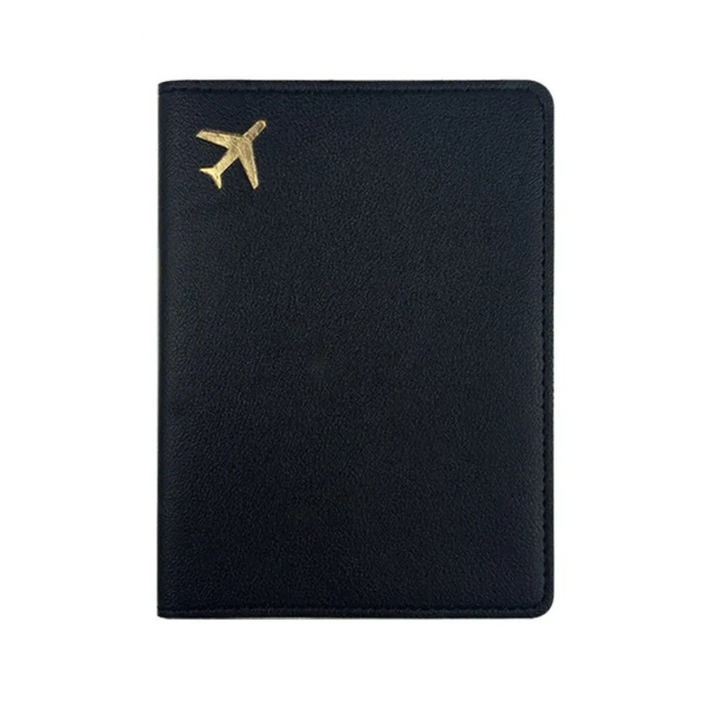 porte-passeport en cuir pu, léger, étanche, étui de rangement portable, housse de protection pour passeport de couleur unie