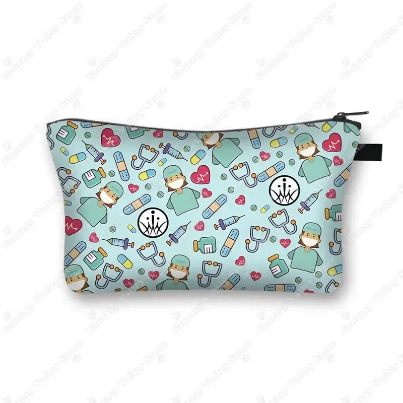 étui à cosmétiques pour médecin et infirmière, stéthoscope médical, seringue, trousse de toilette, organisateur, sacs à cosmétiques pour femmes, trousse de maquillage pour hôpital ecg