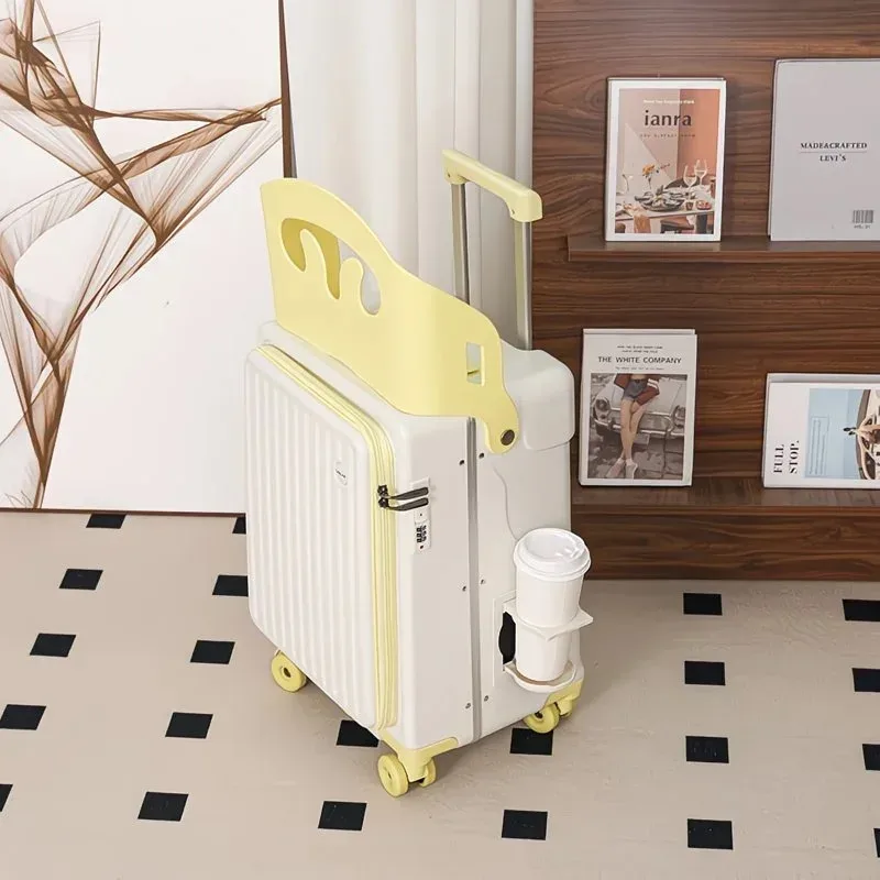 bagages à roulettes pour enfants, valise à roulettes pour enfants de 20/24 pouces avec ouverture frontale, valise multifonctionnelle pour les voyages en avion