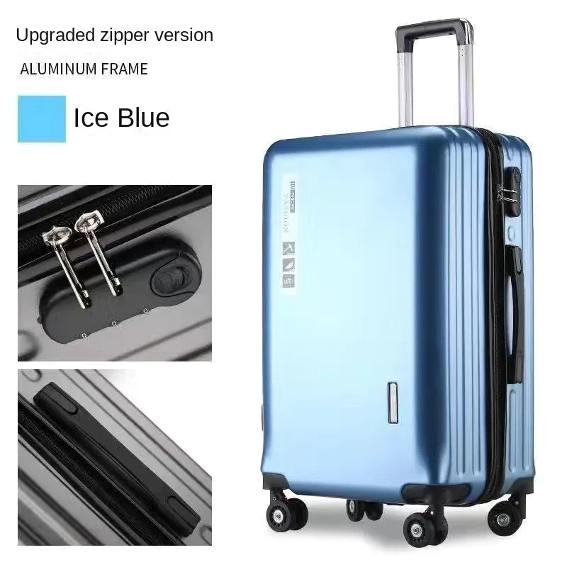 valise à main avec cadre en aluminium, 20 22 24 28 pouces, bagage roulant, cabine de voyage, boîtier de chariot, sac de voyage, verrouillage par mot de passe, fermeture éclair