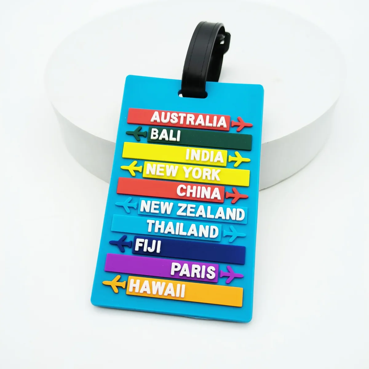 étiquette de bagage de style dessin animé, 1 pièce, porte-adresse d'identification de valise de voyage, accessoire d'étiquette de bagage mignon avec protecteur d'information sécurisé