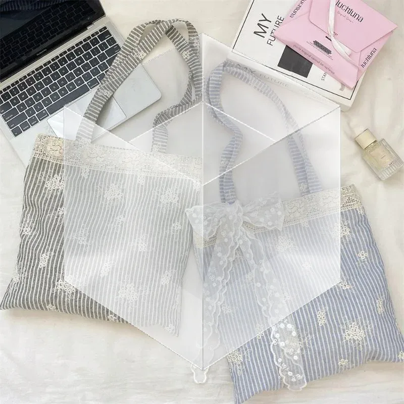 Sac à main en toile grande capacité avec bandoulière en dentelle, élégant sac de voyage