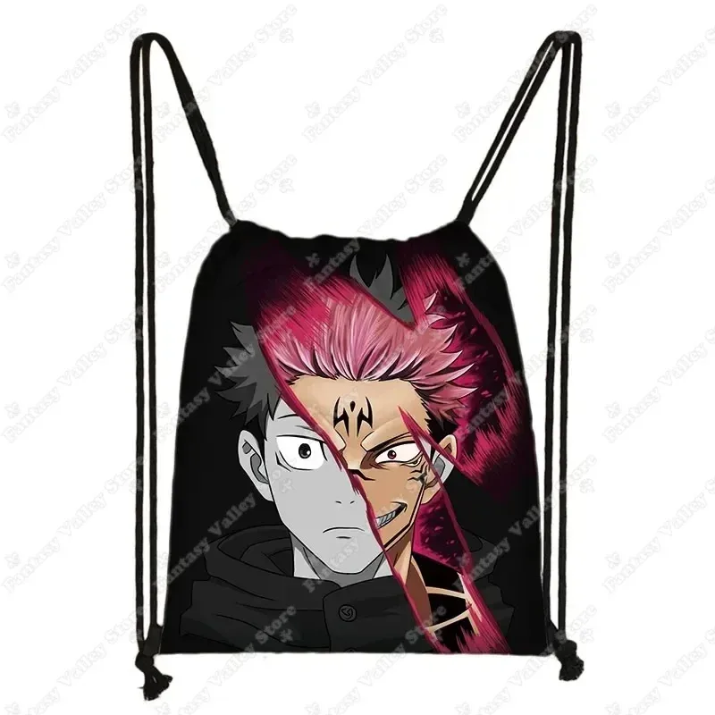 sacs à dos anime jujutsu kaisen gojo satoru yuji itadori, sac à cordon harajuku, sacs de rangement de grande capacité, sac à bandoulière d'extérieur
