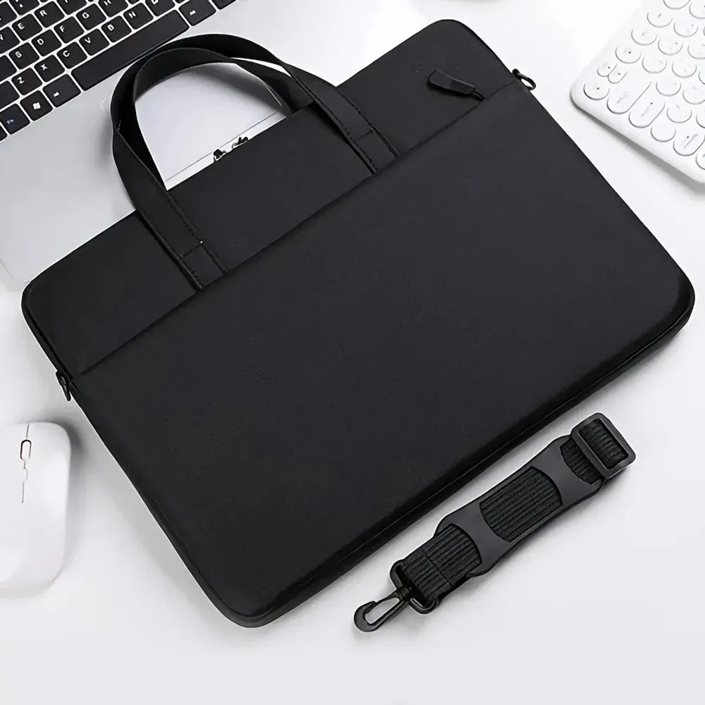 sac pour ordinateur portable uni, léger et portable, pochette de voyage professionnelle pour ordinateur portable, sacoche de bureau à bandoulière zippée