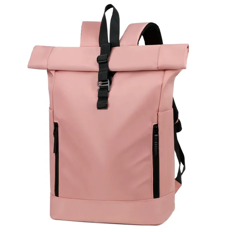sac à dos de voyage d'affaires unisexe grande capacité, design enroulable, sac en nylon décontracté urbain pour les voyages en plein air et les trajets quotidiens
