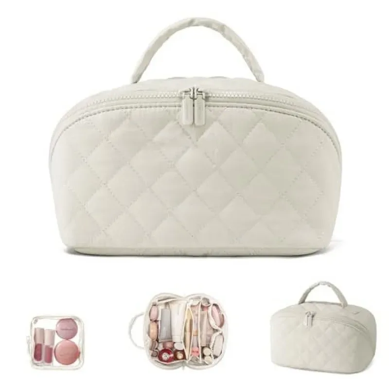nouvelle trousse de maquillage pour femmes, grande capacité, pliable à plat, légère, portable, trousse de toilette, trousse à cosmétiques, sac de voyage et d'affaires