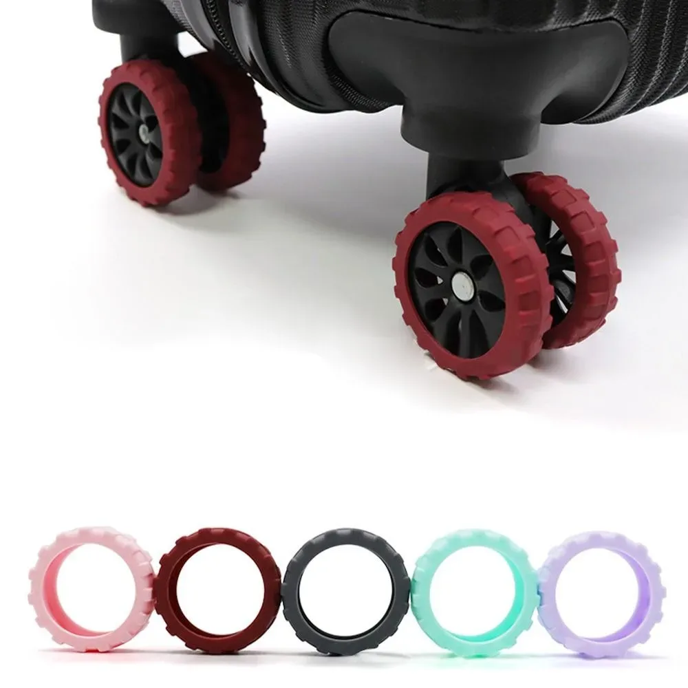 8 pièces/ensemble housse de protection de roues de valise en silicone avec son silencieux pièces de valise essieux protecteur de roues de bagages pour bagages