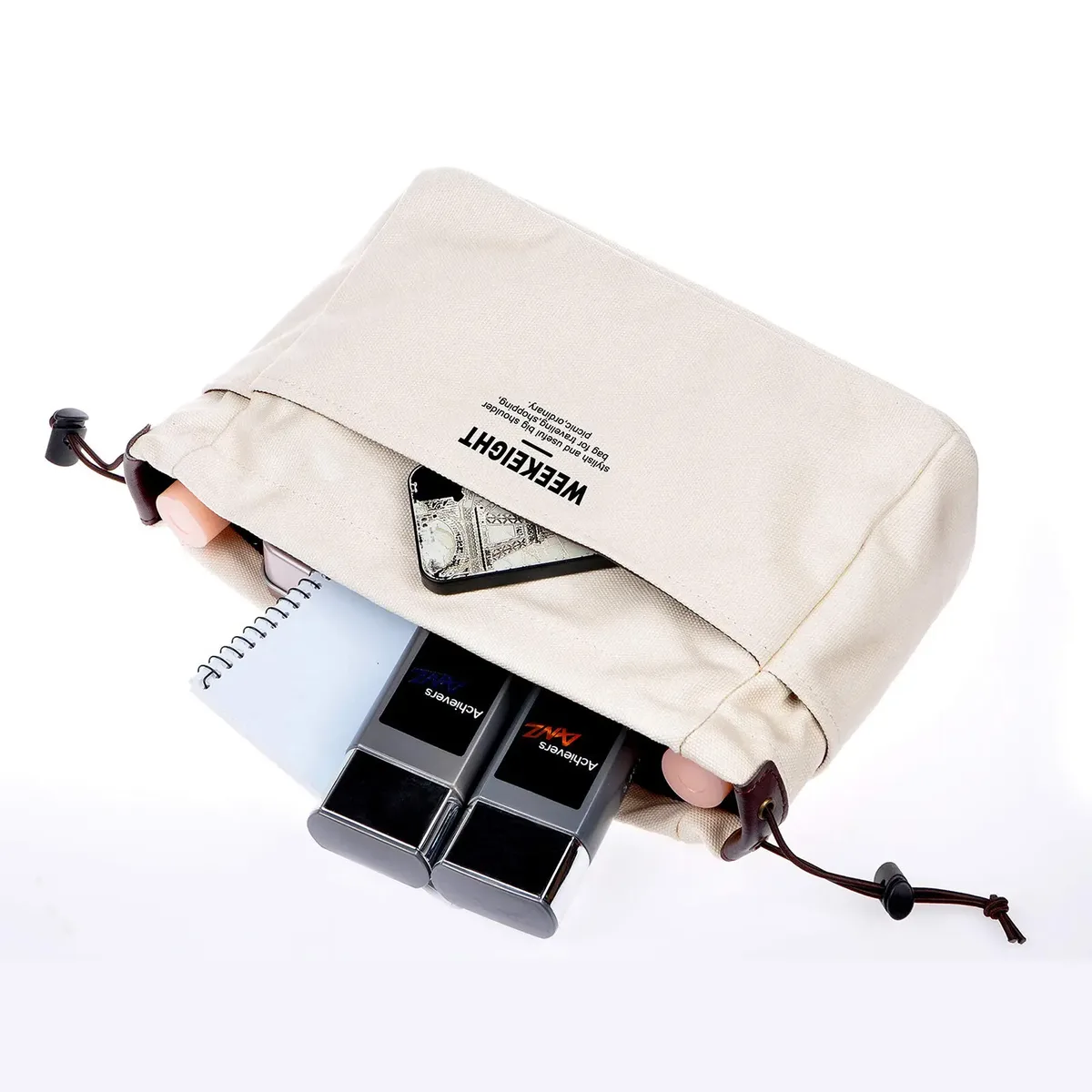 organisateurs de sacs à main en toile, sac de rangement robuste avec fermeture éclair (2 tailles)