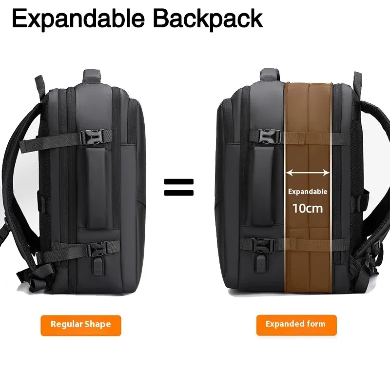 sac de voyage, sac à dos grande capacité, sac à dos extensible pour voyage d'affaires, sac à dos, sac de cabine pour hommes d'affaires