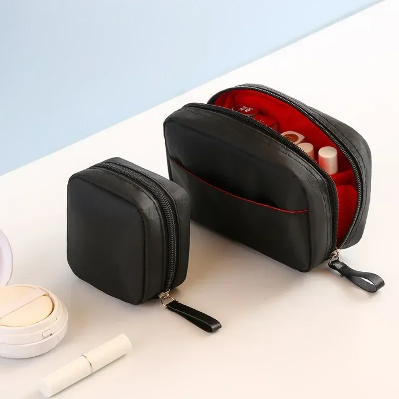1PC Mini sac cosmétique flamant couleur unie voyage trousse de toilette Cactus beauté maquillage sac organisateur pour femmes pochette de maquillage