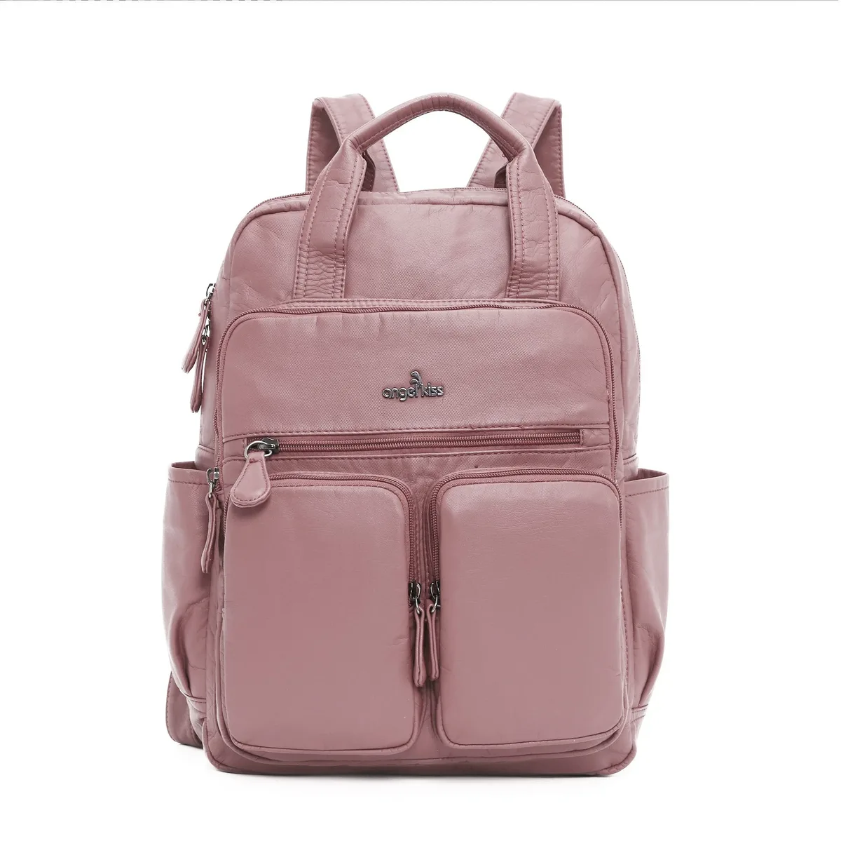 grand sac d'école pour femmes, couleur unie, multi-poches, mode voyage, grand sac à dos pour la rentrée scolaire