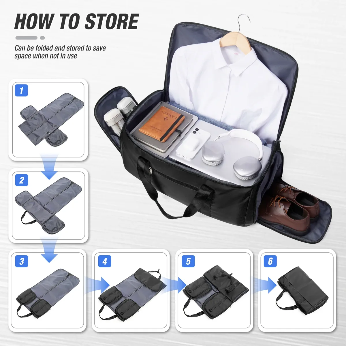sac de voyage pour homme, sac de transport convertible pour vêtements, sac de week-end, valise suspendue, sac de voyage d'affaires, sac à vêtements