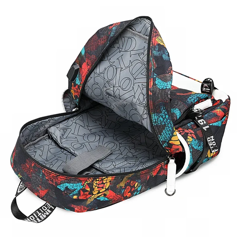sac à dos imprimé oxford pour hommes, sac à dos avec port usb, sacs d'école pour adolescentes, ordinateur portable de voyage pour femmes