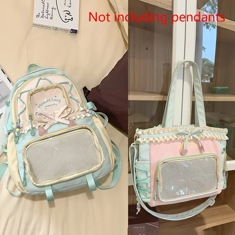 ensemble de sacs pour femmes, sac anti-douleur deux pièces (licieux un typepo et devrait être un sac à dos), sac à dos de rentrée scolaire, sac à dos léger et mignon en dentelle