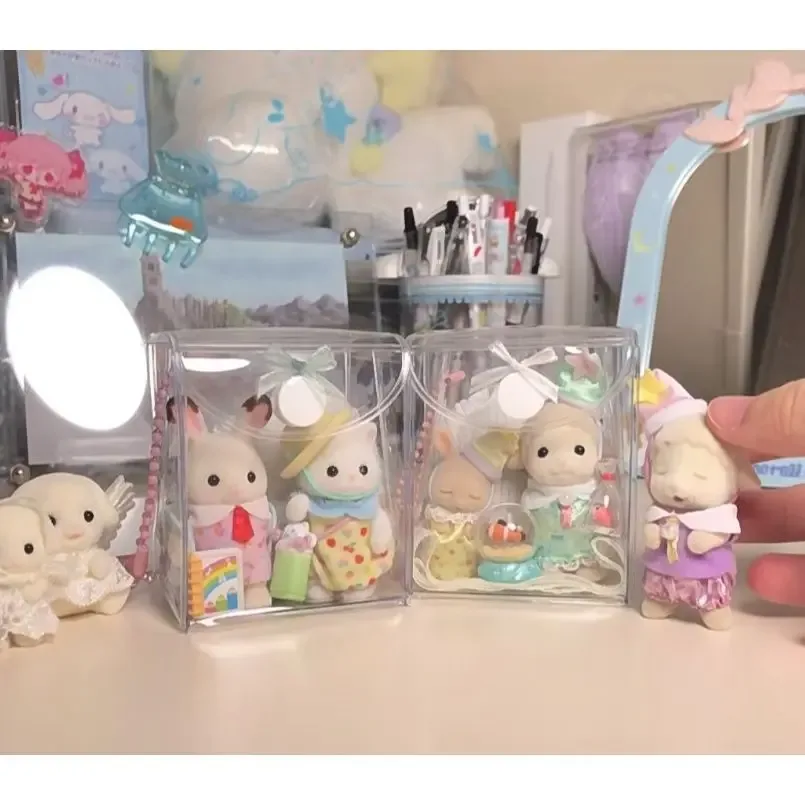 sac de rangement carré transparent de style de luxe, sac de transport pour bébé, tapis à bulles, matériau pvc multifonctionnel pour un rangement et un rangement faciles...