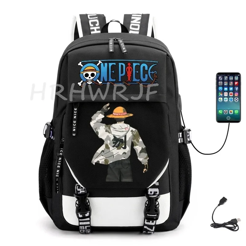 sac à dos one piece en nylon monkey d luffy pour femmes et hommes, sacs d'école décontractés pour voyage en plein air, sac à dos de randonnée, mochilas de sport
