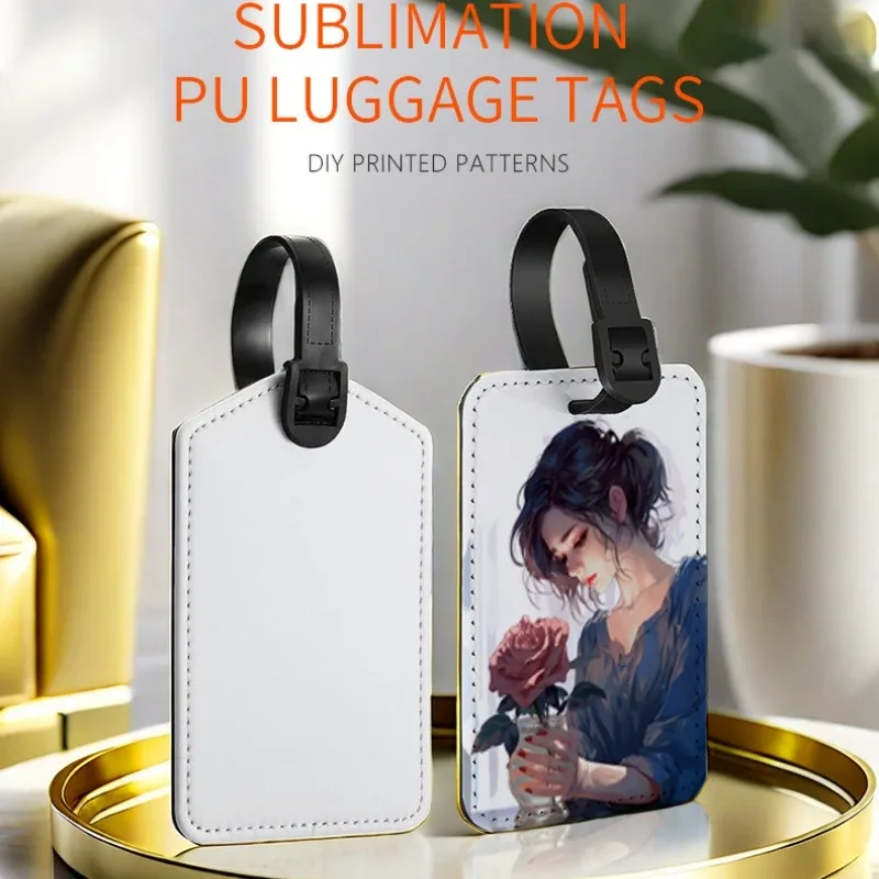 Étiquettes de bagage en cuir PU avec Image personnalisée, étiquettes d'identification étanches pour photos personnalisées, voyage d'affaires, passe d'embarquement en cuir haut de gamme