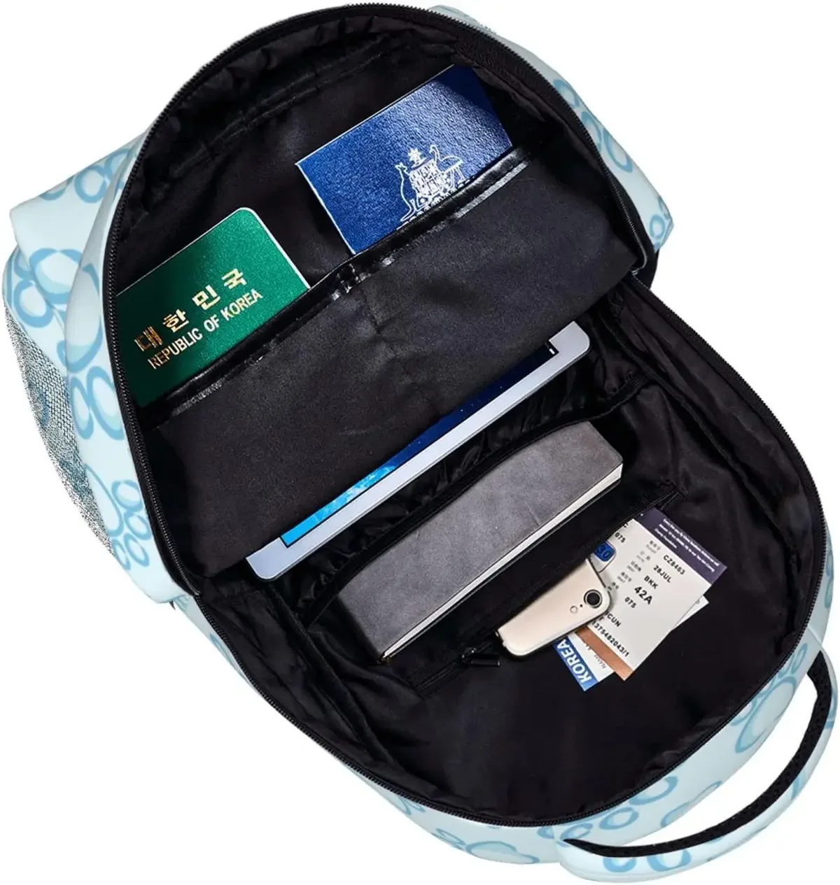 sac à dos léger à imprimé patte de chien bleu pour hommes et femmes, sac à livres universitaire, sac à dos de voyage décontracté, sac à dos pour ordinateur portable, mignon
