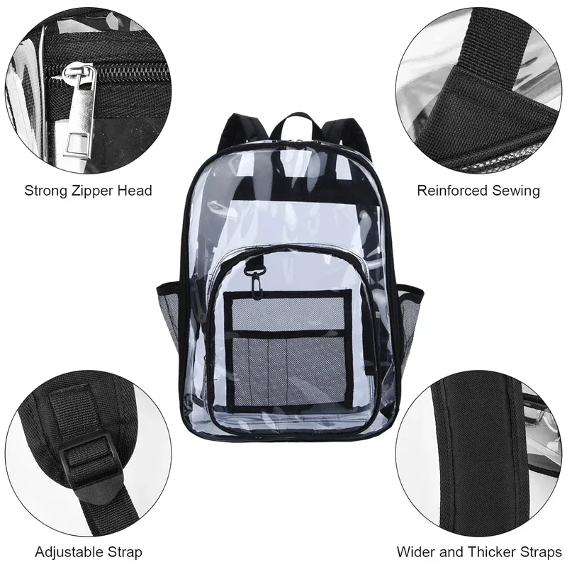 sac à dos étanche transparent unisexe, sacs à dos portables de grande capacité, sac à dos multifonctionnel pour hommes et femmes, mode simple initiée