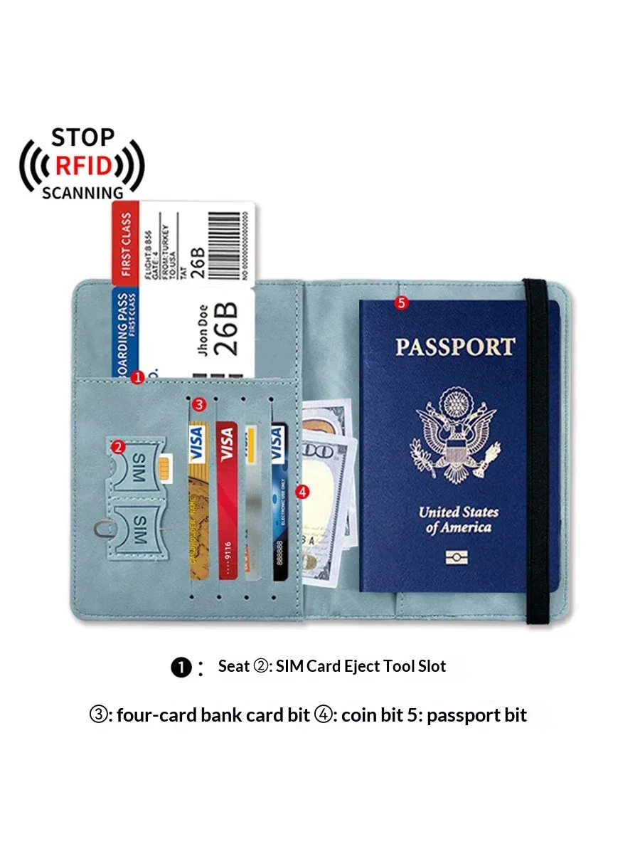 portefeuille en cuir pu homefish, porte-passeport de voyage, porte-cartes, accessoires de voyage pour homme, porte-passeport et cartes de visite à porter à la main