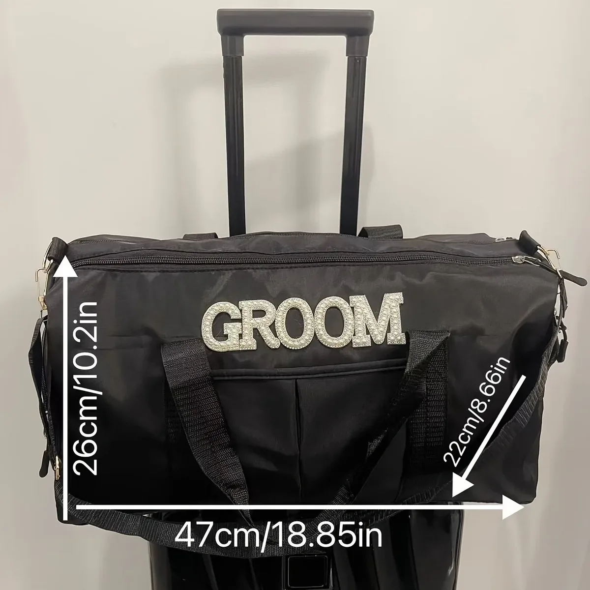 sac de voyage pour couple orné de strass, grande capacité, bandoulière, housse de protection pour bagages, sac de sport, sac de lune de miel, cadeau de mariage, sac de voyage