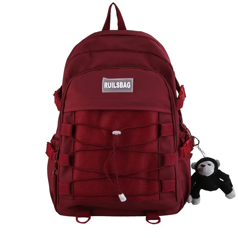 sac à dos tendance en corde croisée pour femme, version coréenne, style japonais, sac à dos double épaule pour étudiantes et jeunes filles