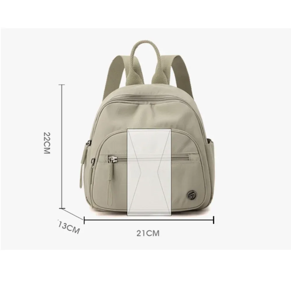 sac à dos décontracté en nylon de couleur unie, léger, à double fermeture éclair, sac à bandoulière de grande capacité, sac à dos de voyage