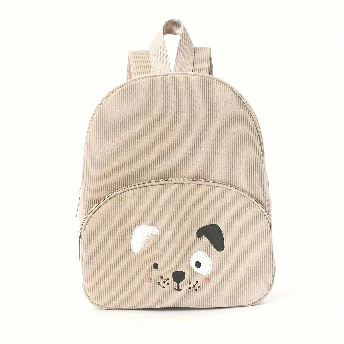 sac à dos pour tout-petits avec nom personnalisé - sac en velours côtelé ours de dessin animé brodé sac à dos en peluche de grande capacité pour la saison scolaire pour les enfants