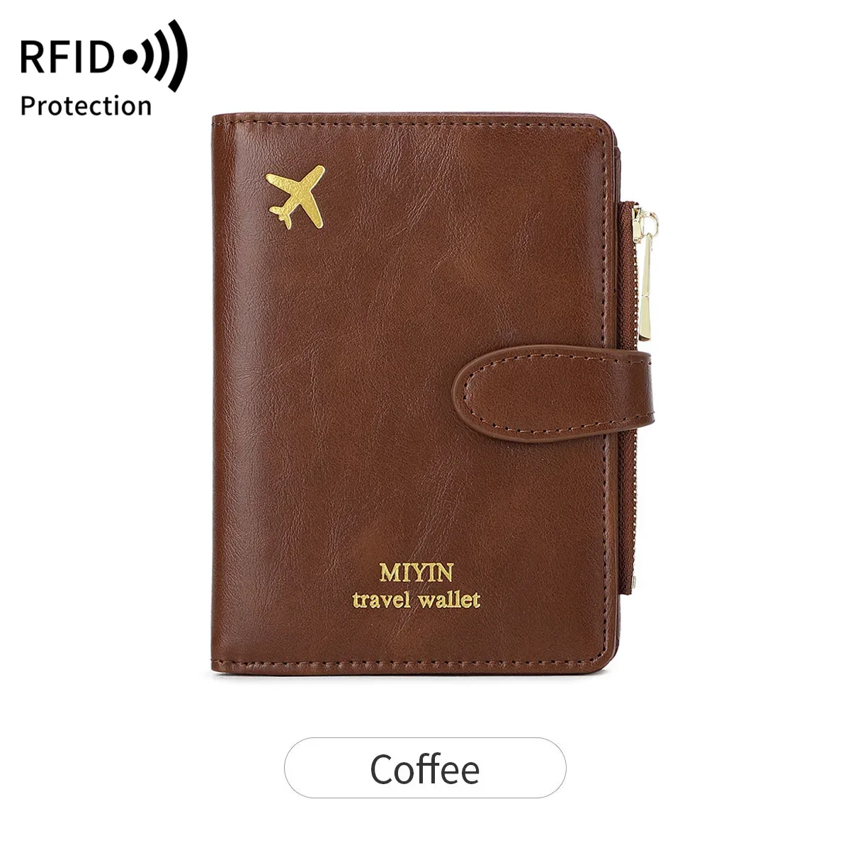 porte-passeport à motif avion, multifonctionnel, pour carte d'identité, carte bancaire, rfid, avec clip, en cuir pu, accessoires de voyage