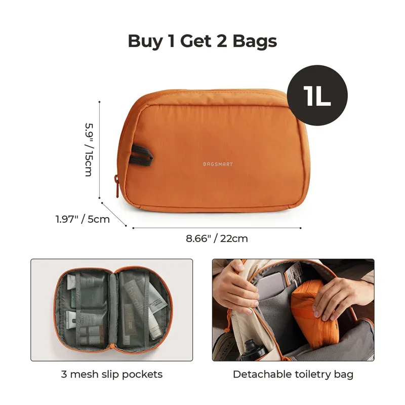 sac à dos de voyage bagsmart avec petit sac, grand sac à dos imperméable pour ordinateur portable de 15,6 pouces, sac à dos de week-end pour femme, sac à dos de cabine