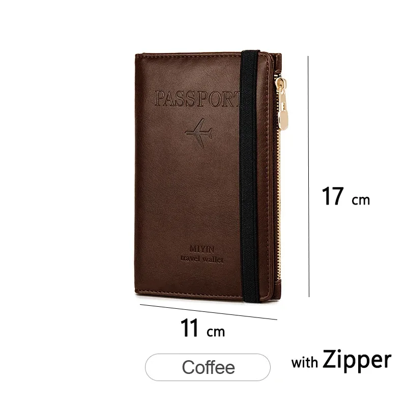 rfid anti blocage mince porte-passeport housse portefeuille de voyage pour hommes femmes multi-fonction id porte-carte bancaire accessoires
