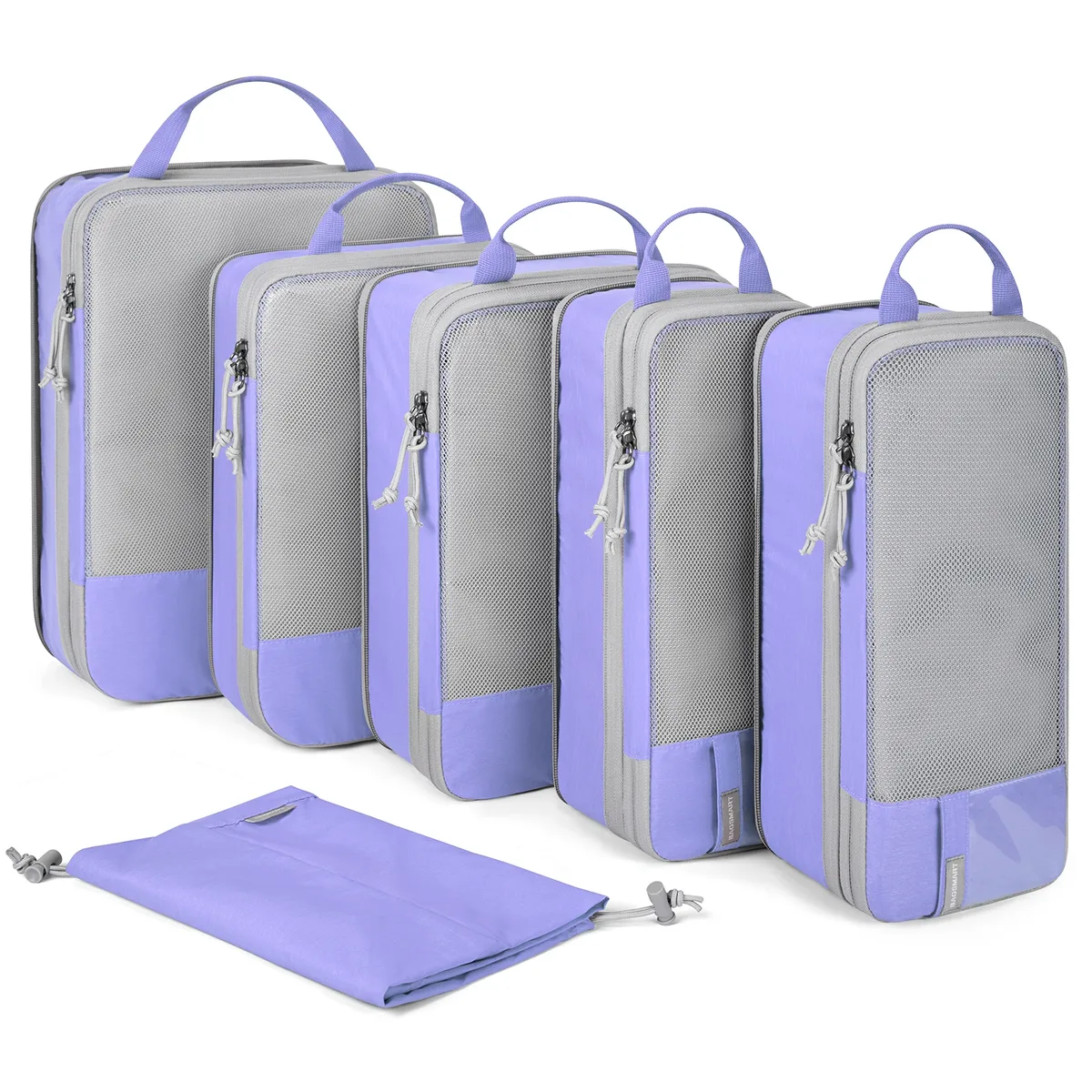 bagsmart-cubes d'emballage de compression pour voyage, sacs à bagages légers et durables, essentiels de voyage, ensemble de 6, 4/2