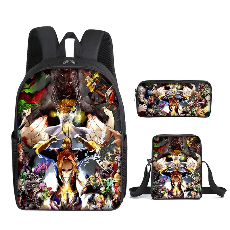 sac à dos my hero academy, sac à déjeuner, trousse à crayons, ensemble cadeau pour enfants et étudiants
