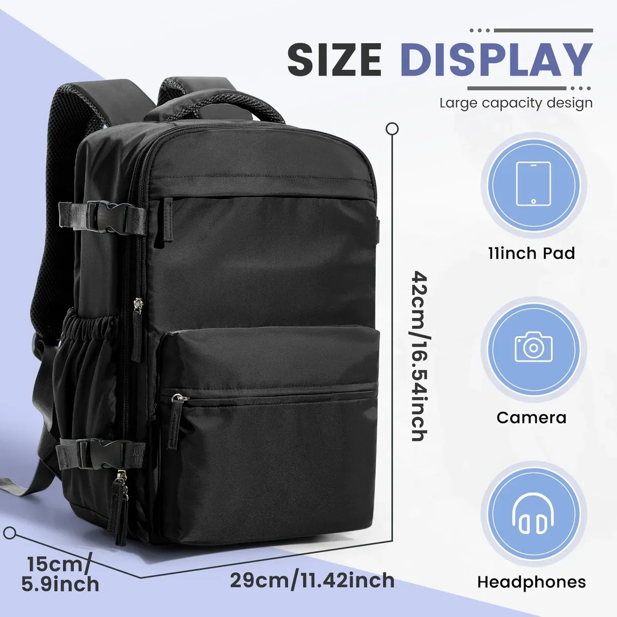 sac de cabine ryanair 40x20x25, sac à dos de compression sous vide pour homme, bagage à main, sac à dos pour ordinateur portable, sac de rangement sous vide pour vêtements 42x29x15