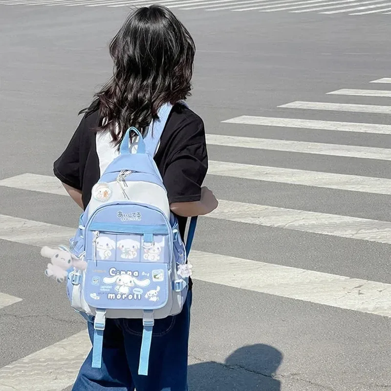 sac à dos anime cinnamoroll bleu, sac d'école kawaii, sac d'école pour étudiants, grand sac pour ordinateur, cadeau