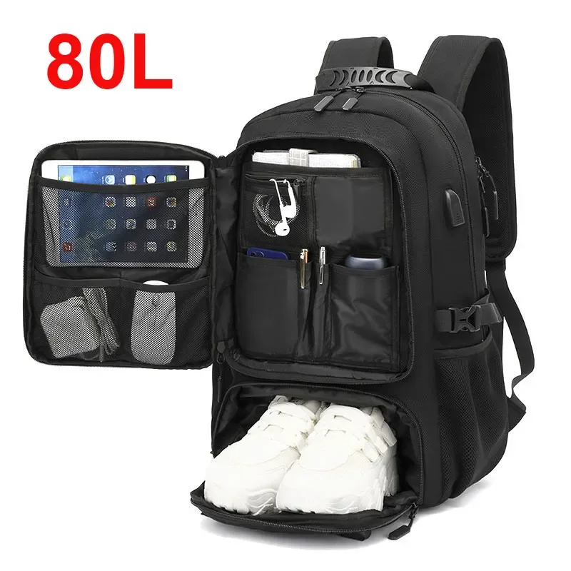 50L 60L 80L sac à dos de voyage pour femmes et hommes grande capacité en plein air étanche hommes voyage d'affaires sacs à dos femmes pochette d'ordinateur