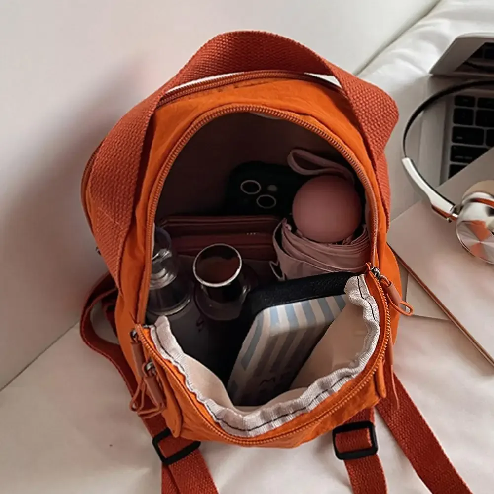 sac à dos en nylon froissé pour femmes, petit sac à bandoulière multifonctionnel, léger, imperméable, sac de voyage pour dames