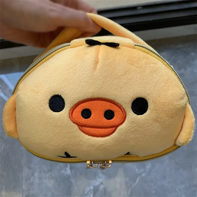 rilakkuma kiiroitori poussin peluche trousse de maquillage boîte organisateur de rangement anime kawaii mignon voyage sac cosmétique pochette trousse de toilette