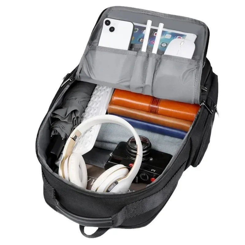 haute qualité noir gris hommes sac à dos grande capacité 17.3 pouces sacs à dos d'ordinateur portable mâle sac à main sac à dos en plein air sac à dos cartable