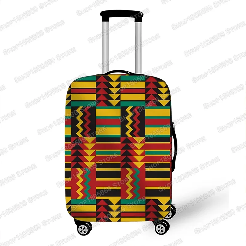 housse de bagage imprimée à motif afro pour voyage, housse de valise marron pour femmes africaines, housse de protection élastique pour chariot de voyage