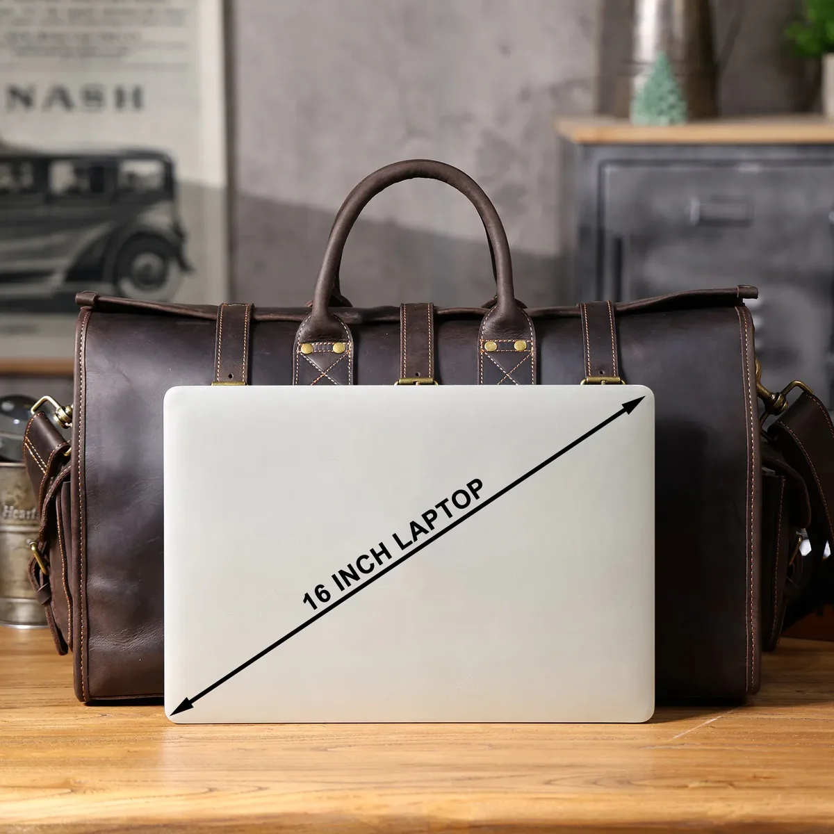 sac de voyage vintage en cuir véritable pour homme, grande capacité, sac de sport en cuir de vachette, style classique, sac de week-end, sac de nuit