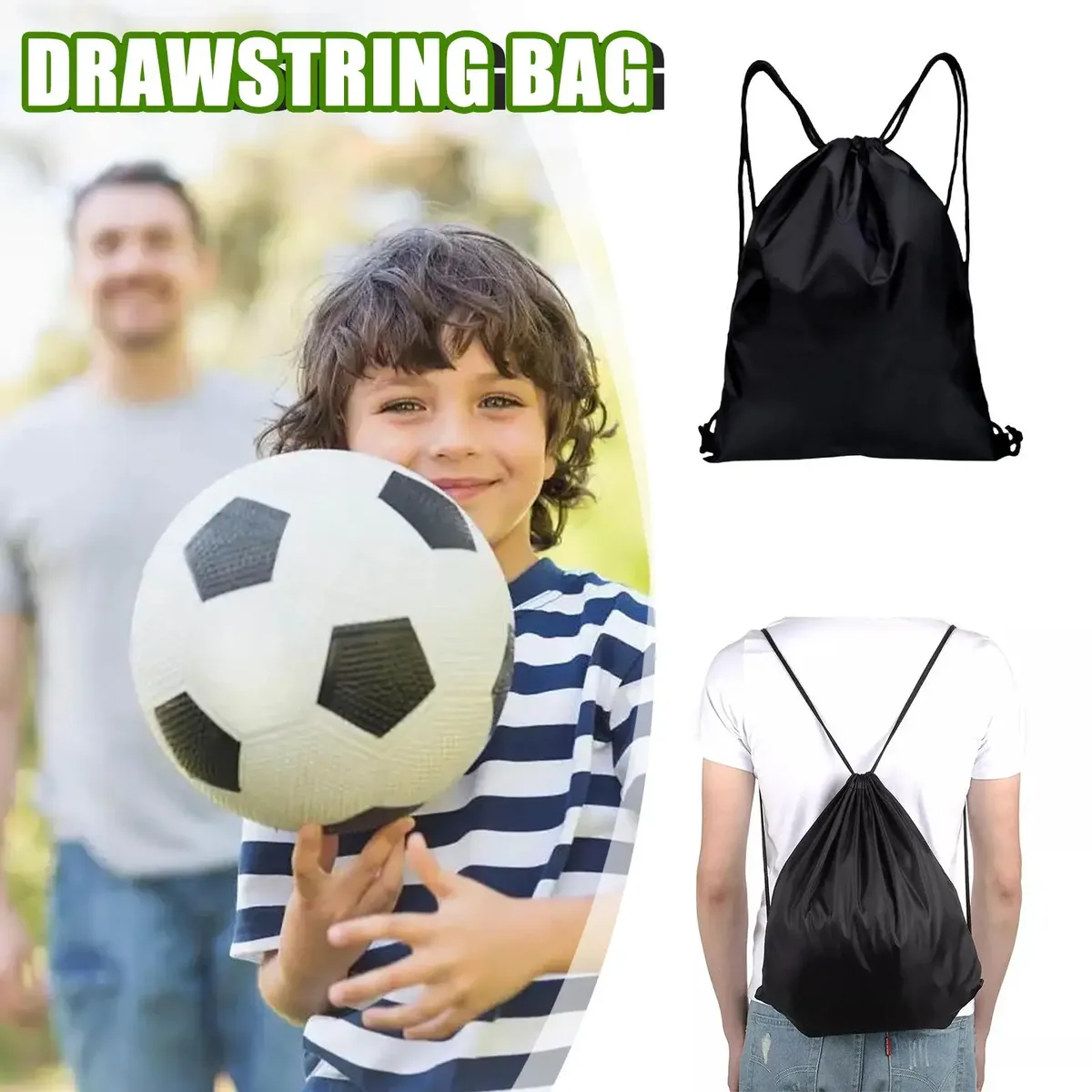 sac de rangement en nylon imperméable avec cordon de serrage, sac multifonctionnel, sac de voyage durable pour chaussures, sous-vêtements, sport et voyage